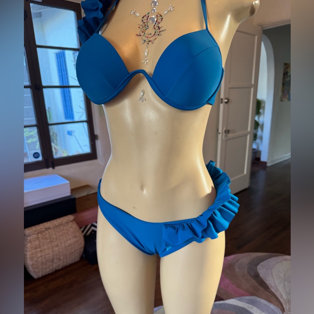 NWOT Bahia Maria Inspired Cobalt Blue Halter underwire Bikini set - Picture 8 of 11